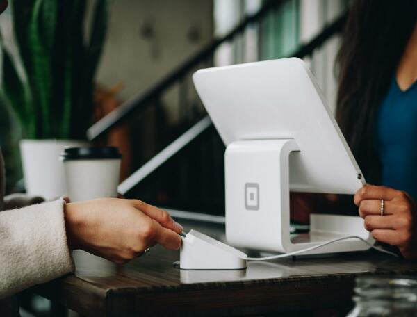 Customer making a card payment